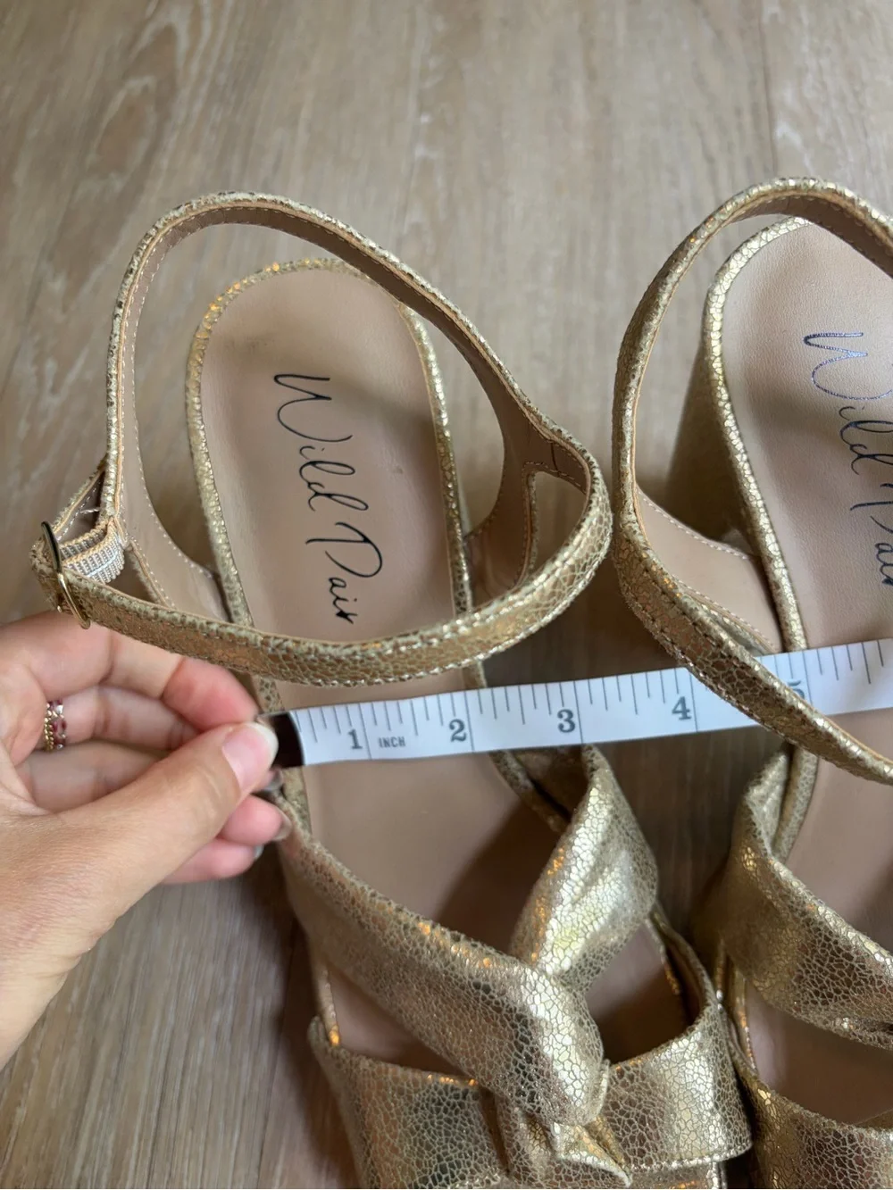 Wild Pair Metallic Gold Chunky Block Heels